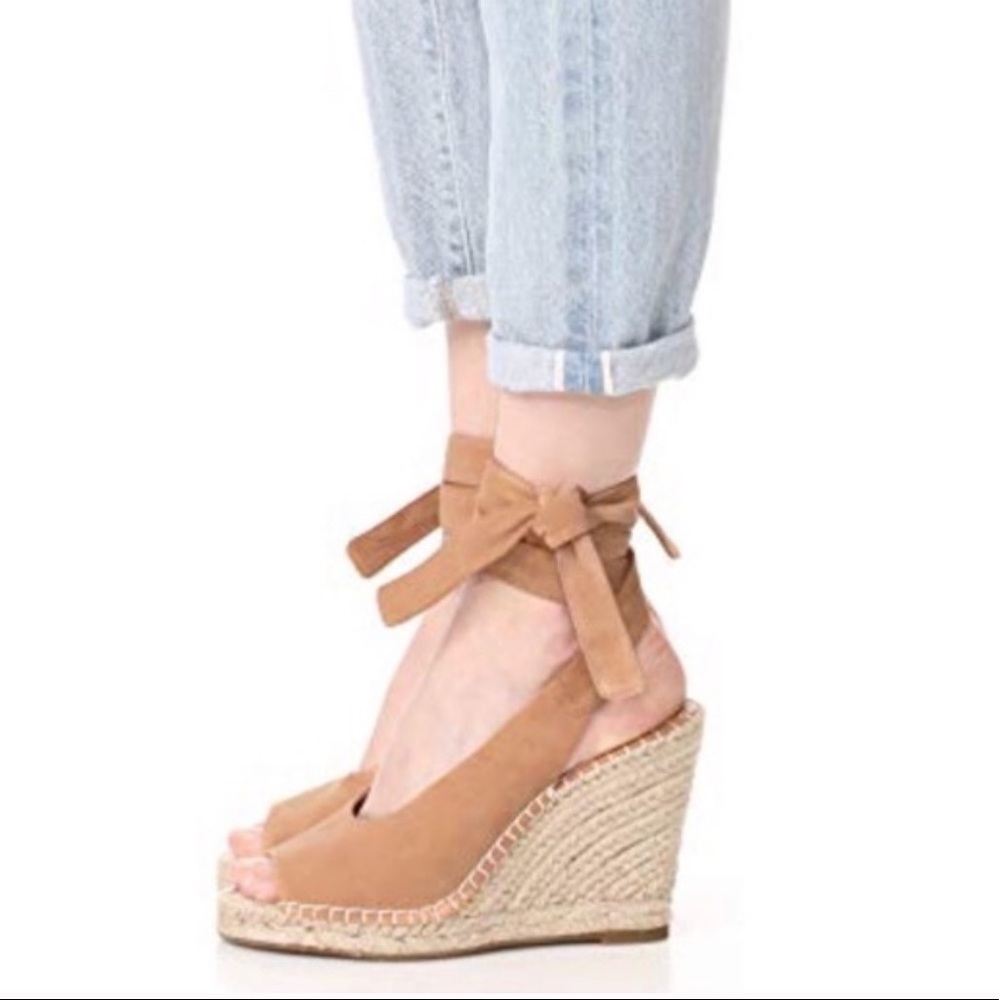 Joie Kael Suede Espadrille Wedges Size 37.5/6